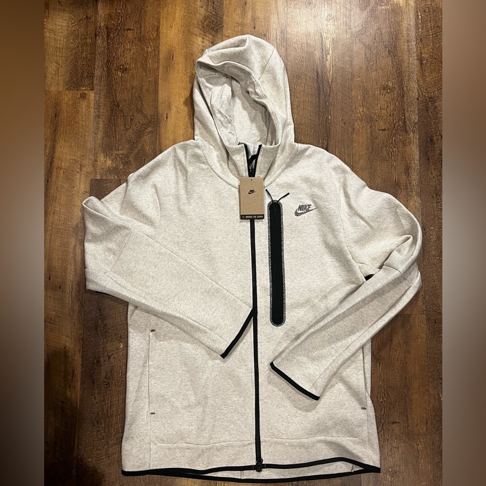 NIKE MEN'S SPORTSWEAR TECH FULL ZIP HOODIE JACKET BEIGE DR9150-100 NEW